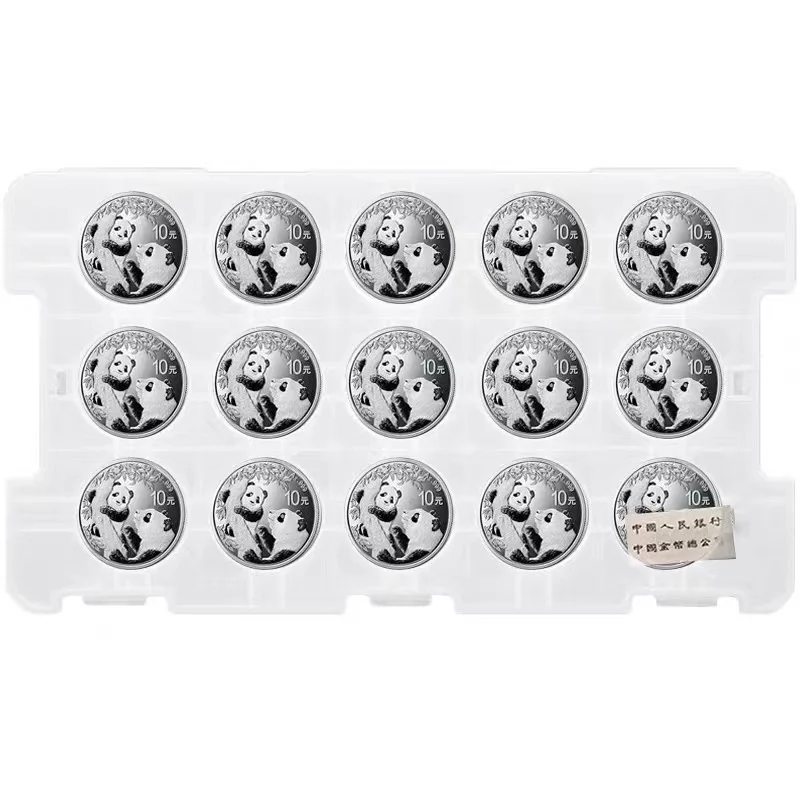 

2021 China Panda Silver Coin 30g Ag .999 Full Page 15 PCS Commemorative Coins New Year Christmas Gifts 10 Yuan