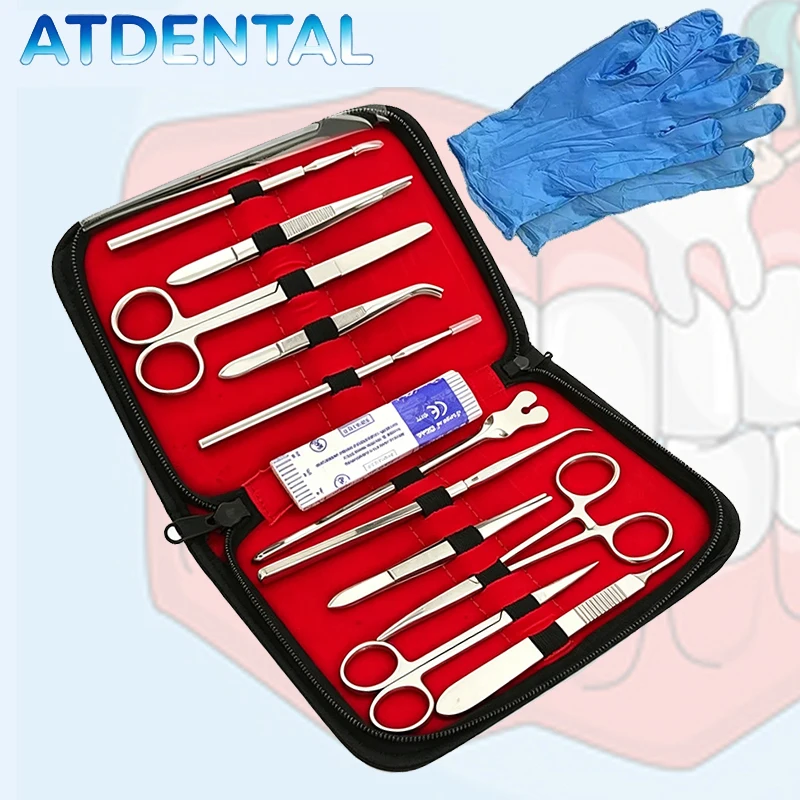 

Stainless Steel Anatomy Dissection Kit 22Pcs with Probe Scissors Tweezers for Biology Lab and Student Use