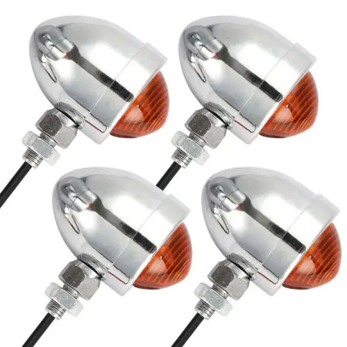 4x Chrome Bullet Turn Signals For Kawasaki Vulcan VN 900 1500 1600 1700 Classic