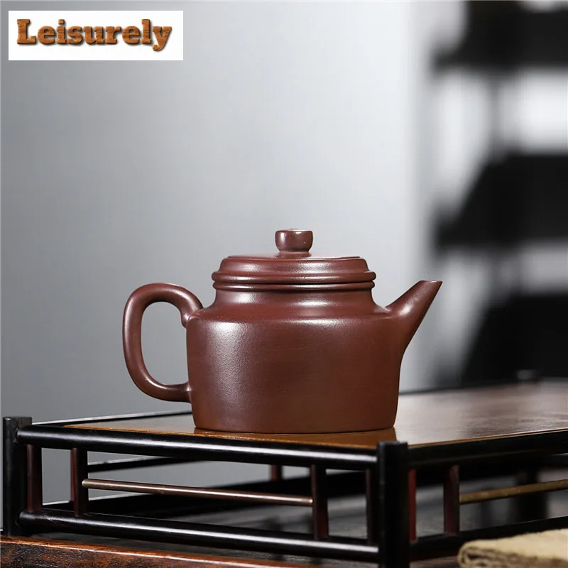 200ml Retro Yixing Purple Clay Teapot Master Handmade Dezhong Pot Raw Ore Stone Red Mud Kettle With Filter Zisha Teaset Supplies