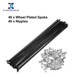 X Autohaux 40 Pcs raggi in acciaio per bicicletta 14G Bike Spoke 260mm 278mm 286mm 292mm 297mm 300mm lunghezza con capezzoli per la maggior parte delle biciclette