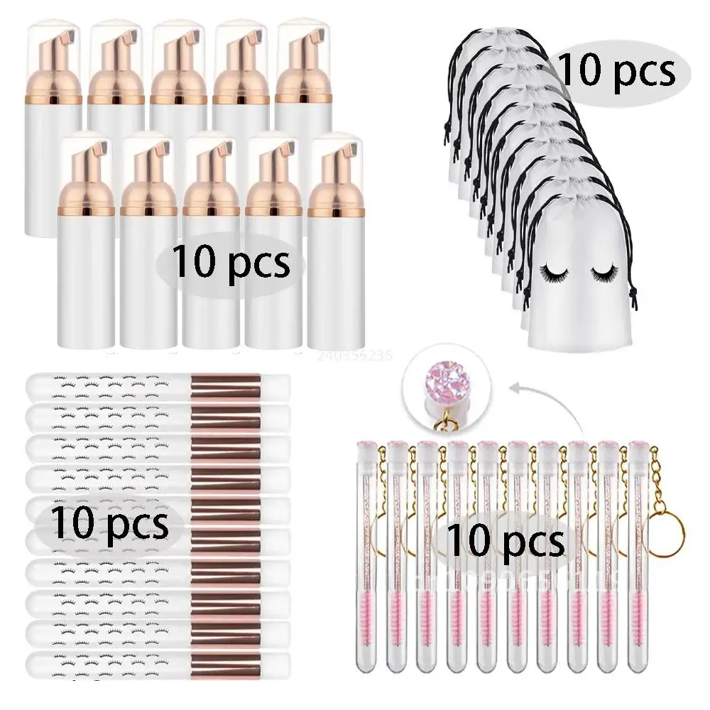 40Pcs 60ml Empty Bottle Eyelash Extension Care Makeup Tools Travel Foam Dispenser Plastic Cleansing Soap Bottle Skin Care Tools