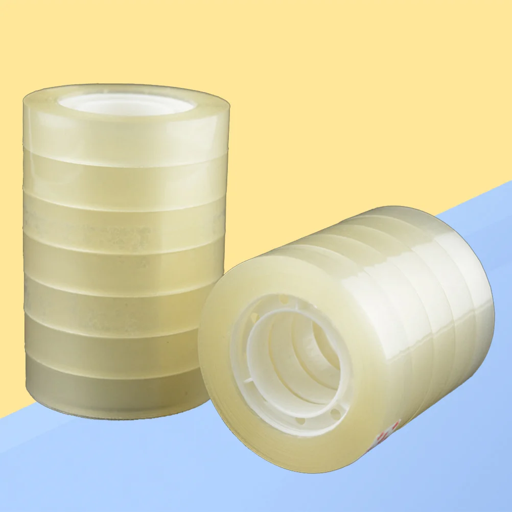 

24Pcs Clear Transparent Bopp Adhesive Tape Strong Sticky Tape Rolls for Sealing Office School Stationery