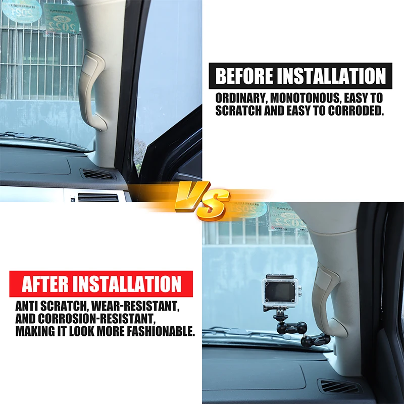 For Cadillac Escalade 2007-2014 Car Action Camera Mount A-Pillor Handle Camera Mount With Rotation Ball Head Accessories