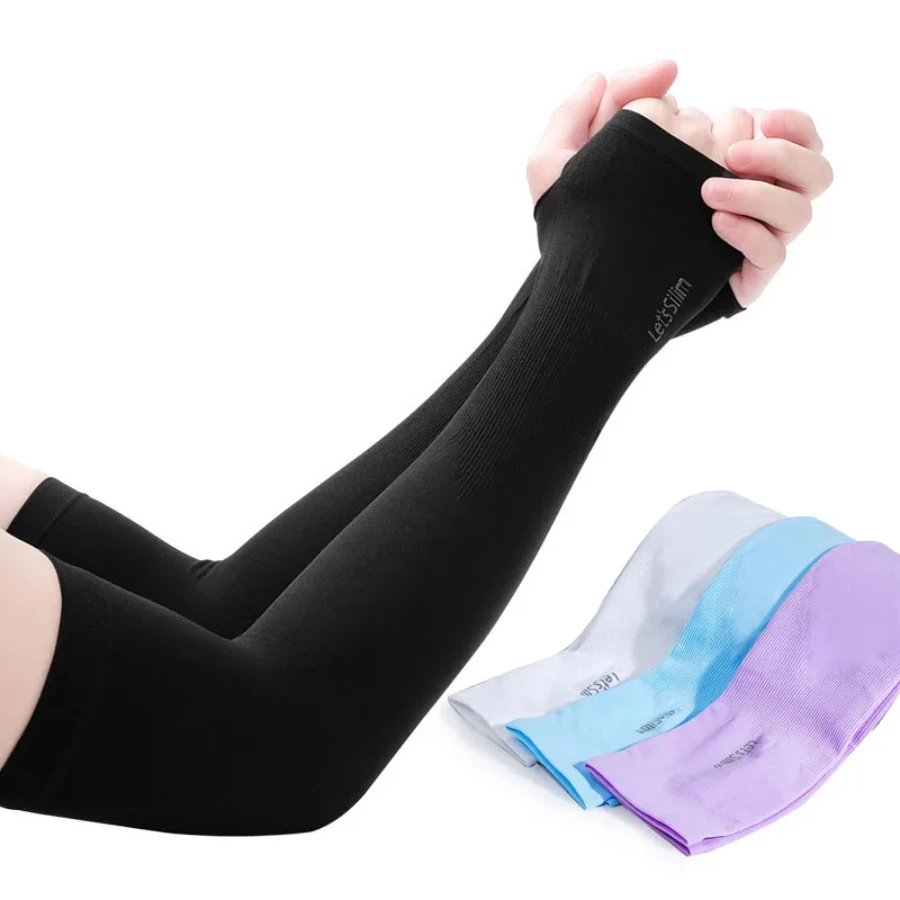 

Men Women Long Half Finger Gloves Arm Sleeves Sun UV Protection Ice Cool Arm Cover for Cycling Fishing Running Climbing Sport