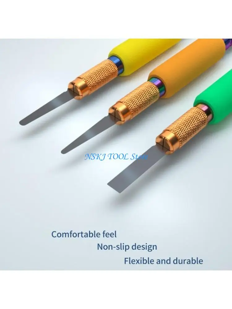 

L8RC Compact Repair Knife Set with Colorful Handle CUP Repair Tool CPU Disassemble Maintenance Anti-slip Repairs Set 3 Pcs