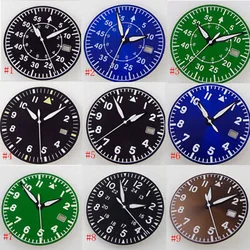 33.6mm Watch Dial Spare Parts Fit For Japan NH35AA NH36AA Automatic Movement Green Lume Black Blue Green Color