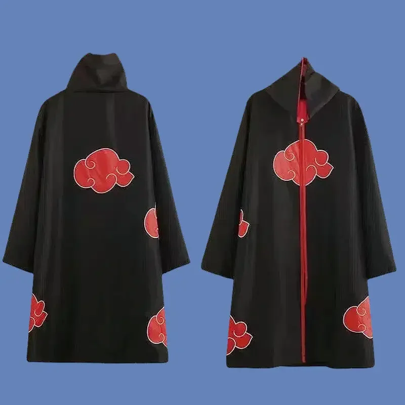 Costume de Cosplay Naruto, cape à manches longues, pour Halloween, carnaval, Uchiha Itachi, Robe d'organisation de l'aube, cape brodée, cadeau