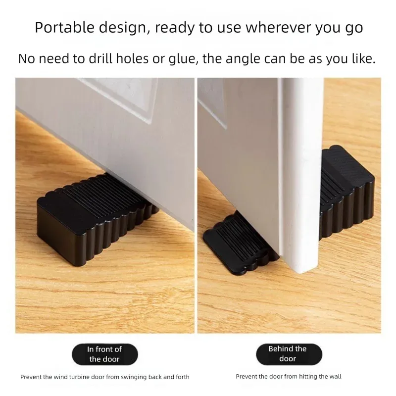 سدادة باب مقاومة للرياح بدون ثقب، سدادة باب سيليكون إبداعية، إسفين باب أمان منزلي، بطاقة باب مضادة للقص #6