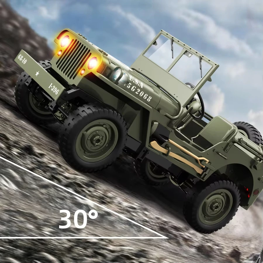 JJRC-Voiture militaire radiocommandée, modèle C8815, Jeep Willile 1941, échelle 1/10G, véhicule de simulation et d'escalade, jouets, camion télécommandé, 2.4