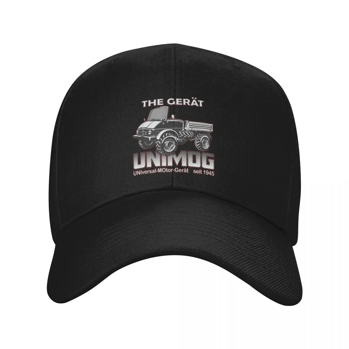 THE GREAT UNIMOG (UNIversal-MOtor-Ger?t) - on black Baseball Cap Fishing cap tea Hat Luxury Brand Women Caps Men's