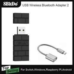 8bitdo-adaptador inalámbrico USB con Bluetooth, receptor 2 para Nintendo Switch, PS1, Mini Windows, PS4, PS5, Xbox, serie X/S