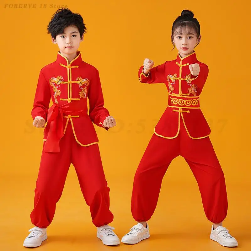 Детская одежда для выступлений на сцене боевых искусств, китайская традиционная униформа для ушу, кунг-фу, детский костюм тай-чи для мальчиков и девочек