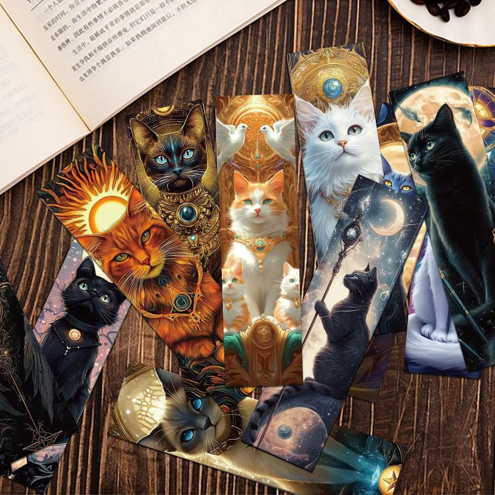 30pcs Cartoon Elegant Tarot Cats Bookmarks Reading Pages Books Annotated Students Stationary Supplies  DIY Creative Bookmark