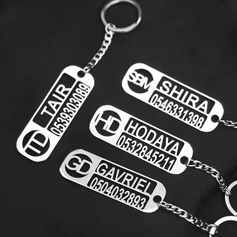 Personalized Custom Name Key Chain Mobile Phone Car Number Door Number Address Company Logo Pendant Nameplate Friend Gift