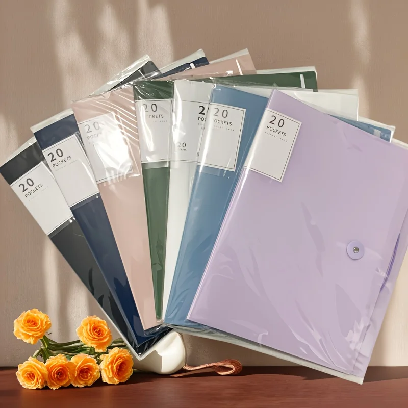 20 Pages A4 Informational Books Folder Office Transparent Insert Multi-Layer File Buggy Bag Organize Files Storage Book