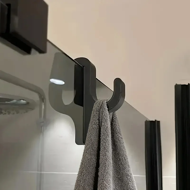 Ganchos modernos para porta de chuveiro, sem perfuração, toalha/rago de chuveiro, suporte de roupas para roupões, pijamas, roupões de banho, acessórios de banheiro