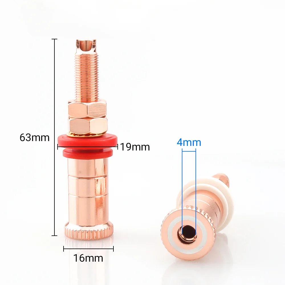 4pcs Copper plated Speaker amplifier Terminal Connectors WBT style HIFI Audio DIY Binding Post