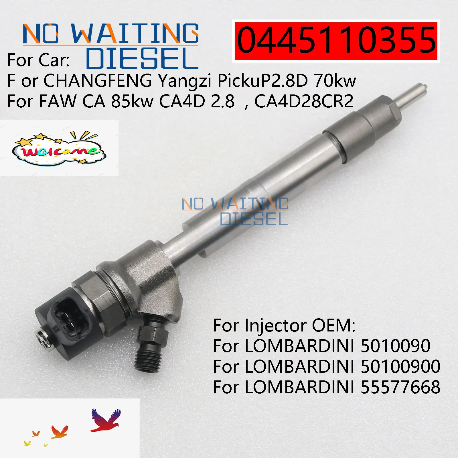 0445110355 Fuel Injector Assembly 0 445 110 355 Common Rail injector 0445 110 355 For CHANGFENG Yangzi PickuP2.8D 70kw