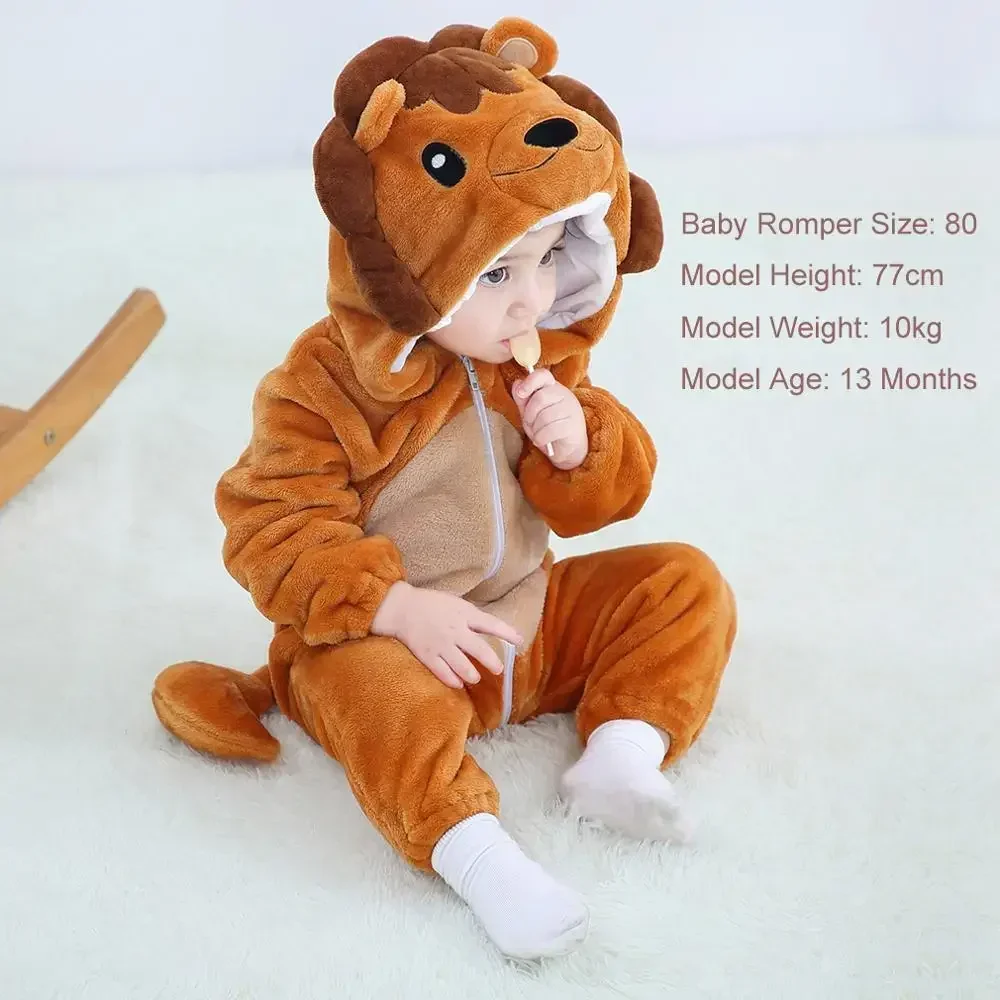 New Inflant Romper Girls Boys Baby Clothing Newborn Toddler Jumpsuit Long Sleeve Kigurumi Animal Panda Lion Costumes Baby Onesie