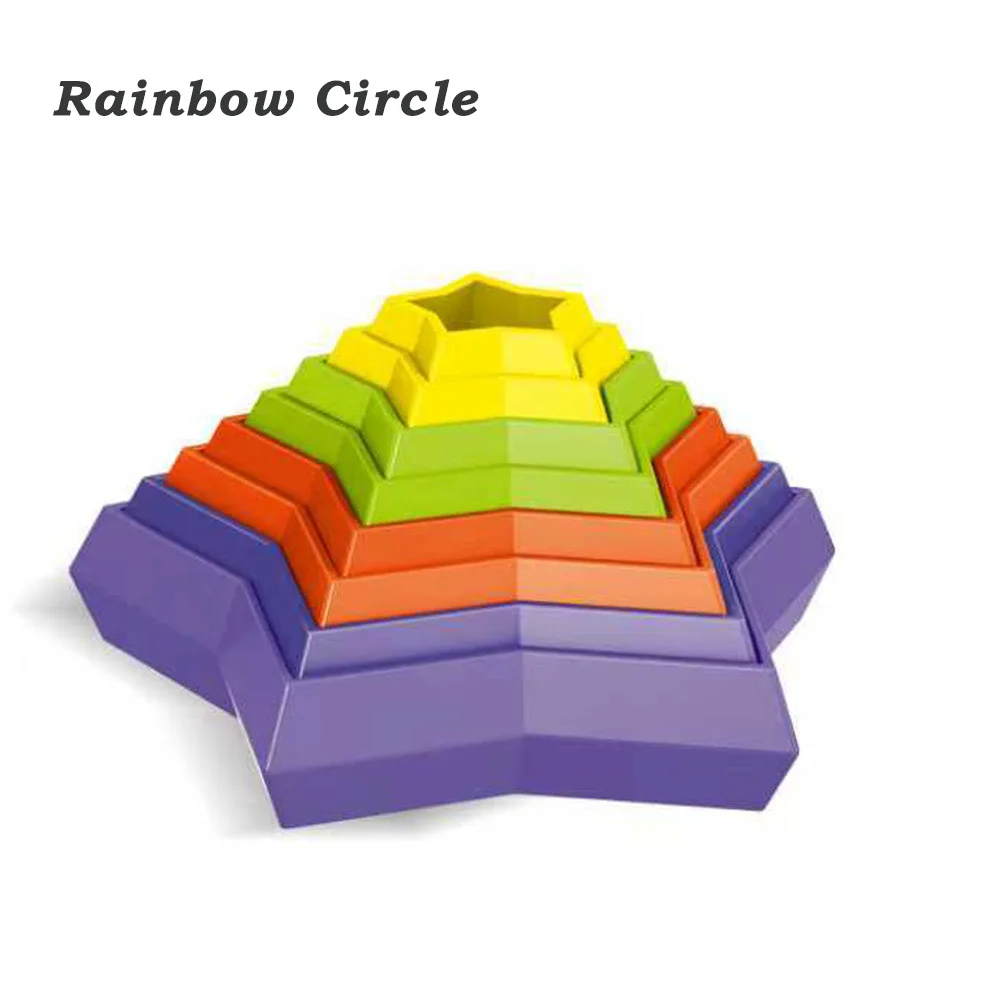 Ensemble de jouets éducatifs Fidget avec jouet en spirale de cercle arc-en-ciel/boule de couleur Puzzle 3D jeu assorti/cube magique/chenille Flexible