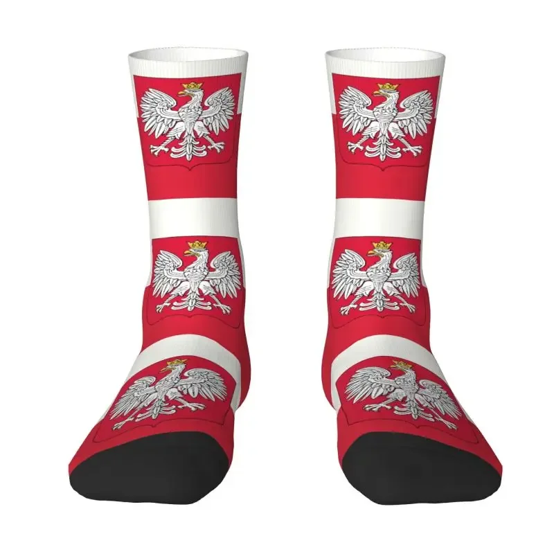 

Kingdom Of Poland Flag Men's Crew Socks Unisex Cute Polska Coat Of Arms Spring Summer Autumn Winter Dress Socks