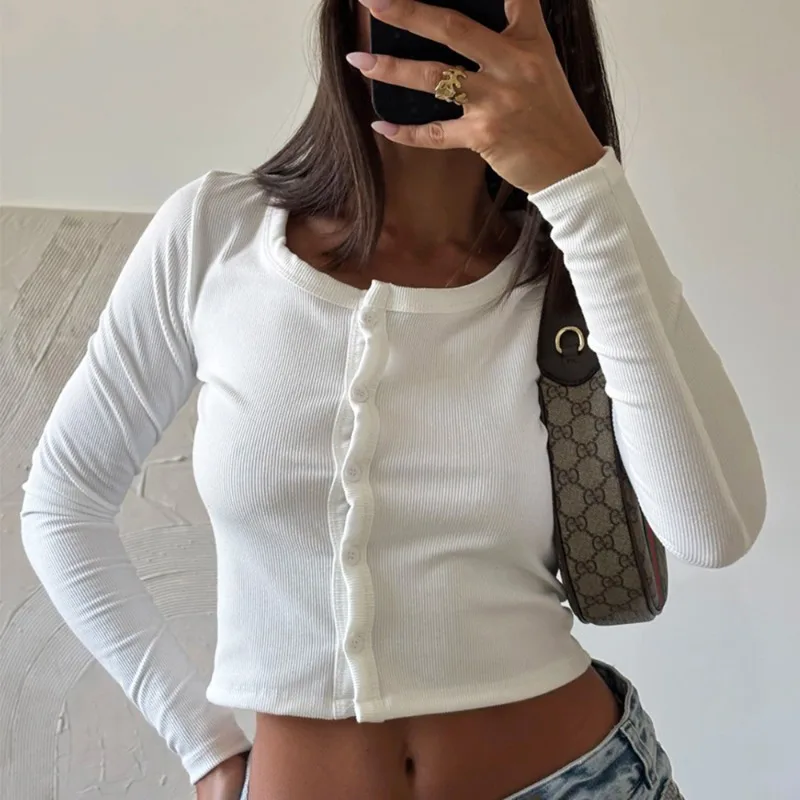 

Ticketsx Spring Ribbed Short Cardigan Women's Solid Patchwork Slim Casual Cardigan Fashion Vacation Streetwear Women's Cardigan