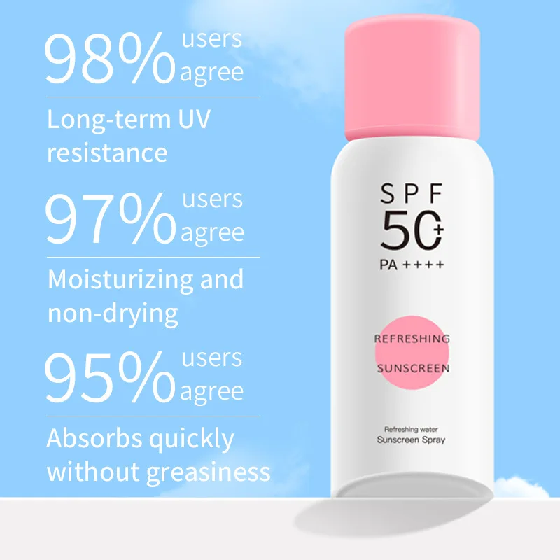 Sunscreen spray lasting hydration anti-ultraviolet portable sunscreen isolation whitening moisturizing skin care products