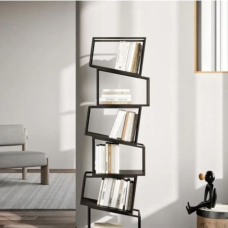 Household vertical wrought iron bookshelf, modern simplicity, living room multi-layer bookcase 3