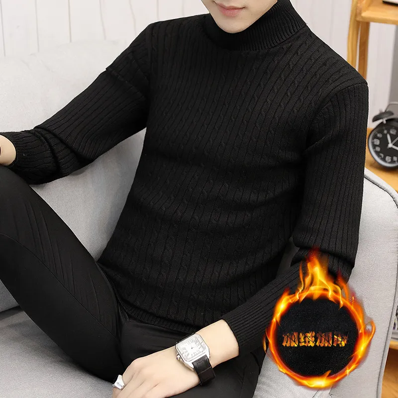 

Men's Casual Versatile Knitted Sweater Trendy Base Layer Winter Faionable Large Size Comfortable Polyester Fiber Long Sv...