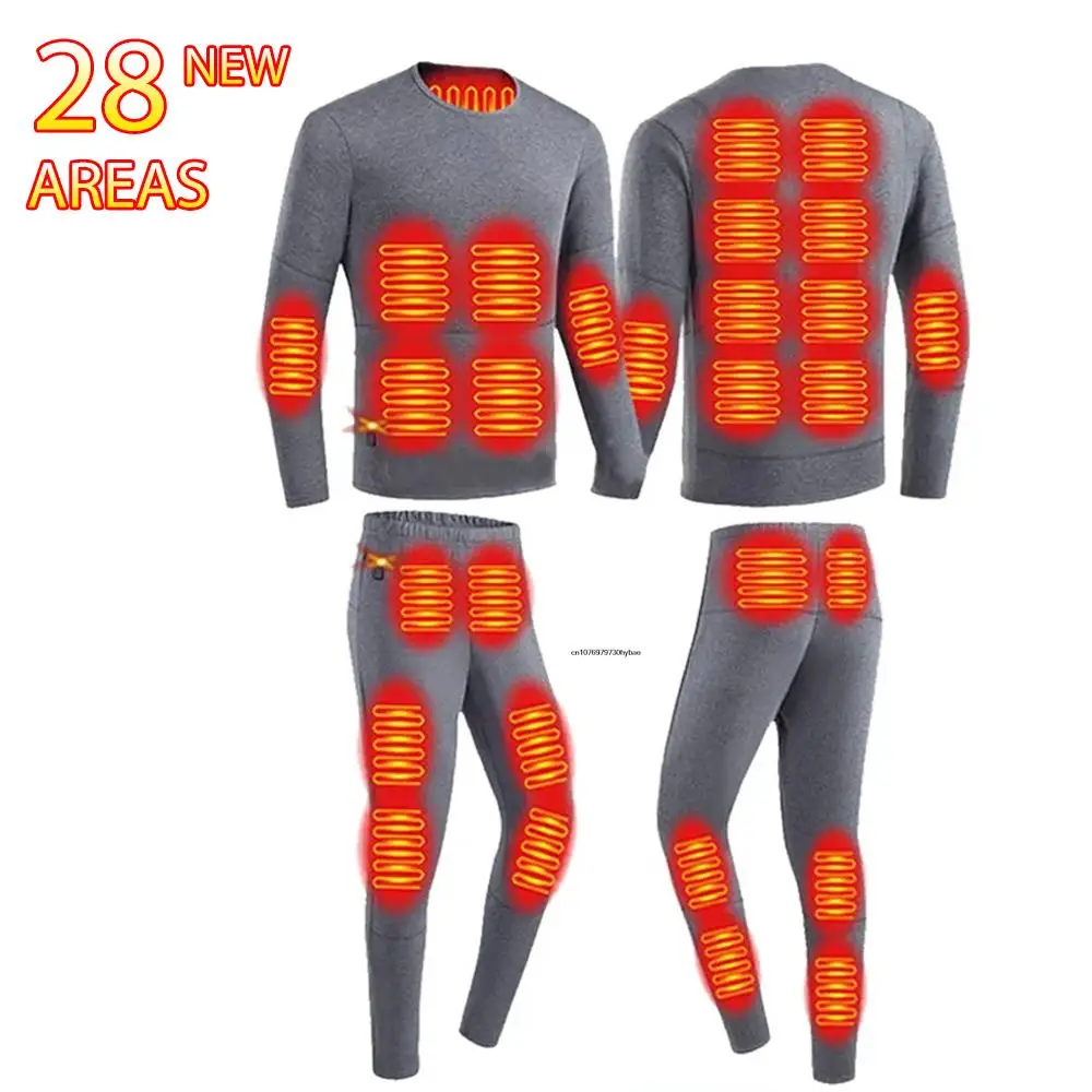 

Men Self Heating Vest Women Heated Thermal Underwear Ski USB Electric Heating Clothing Long Johns Outdoors Winter Heated Jacket