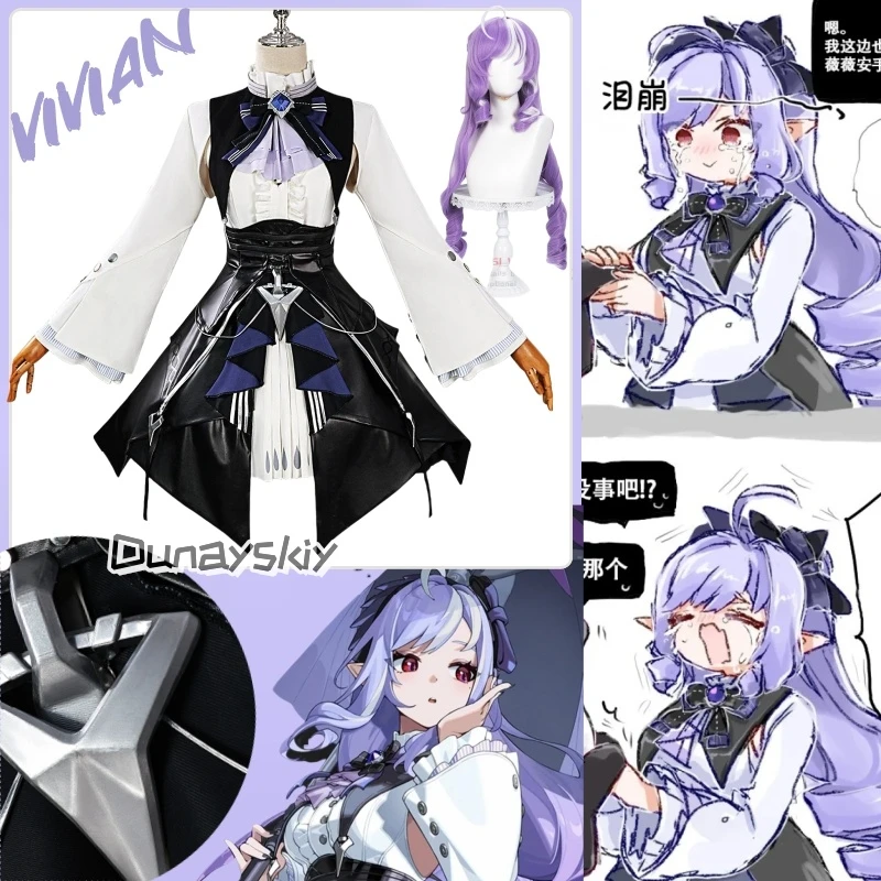 

Game Zenless Zone Zero Vivian Cosplay Costume Wig Dress Headwear Uniform Mockingbird Halloween Party For Women Girls Carnival