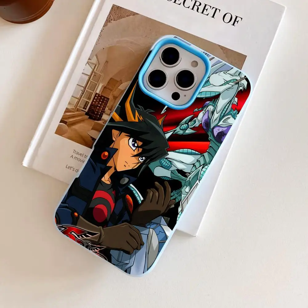 

Yugioh Yusei Fudo Phone Case for iPhone 17 16 15 14 13 12 11 Air Pro Max Plus Jelly Double layer Light Blue Cover