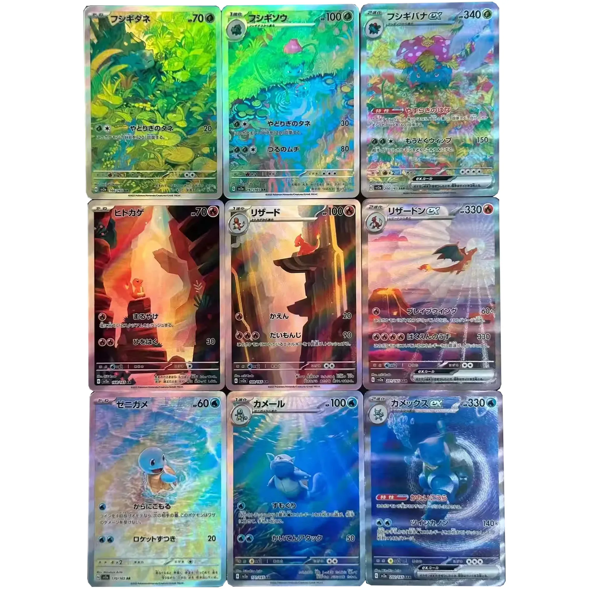 

Diy Self Made 10Pcs/set PTCG Japanese Blastoise Venusaur Charizard Collection Card PTCG Mew Anime Peripheral Cards Gift Toy