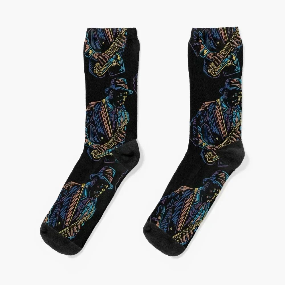 

Saxophone jazz player Socks hockey Stockings designer brand anti slip football Men's Socks Luxury Women's