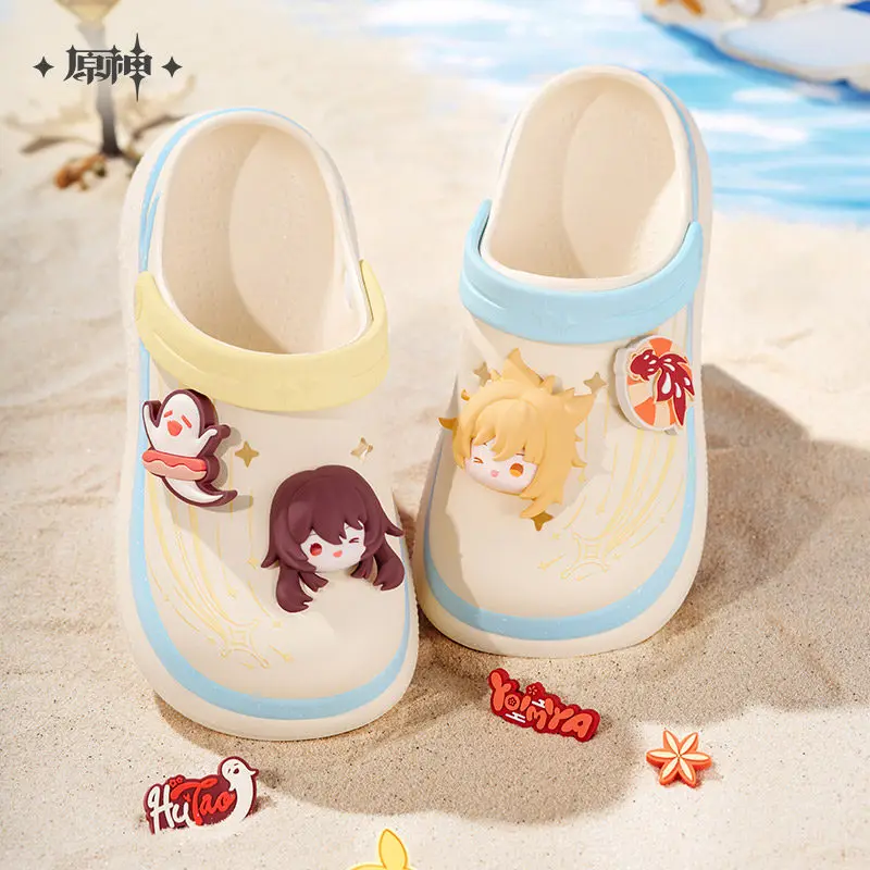 

Official Genshin Impact Midsummer Party Klee Hutao Yoimiya Furina Cute Summer Slipper Beach Slippers Decorative Set Shoe Flower