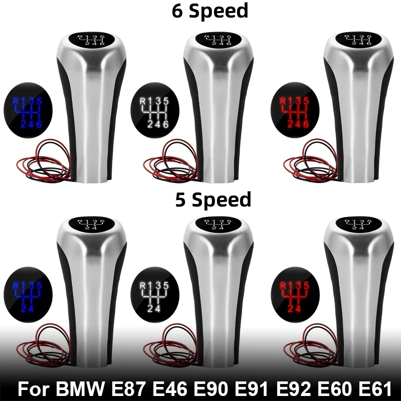 

For BMW E90 E91 E92 E60 5/6 Speed Car Gear Shift Knob Head Stick Leather Shifter Lever For BMW 1 3 5 6 Series E81 E82 E84 E83