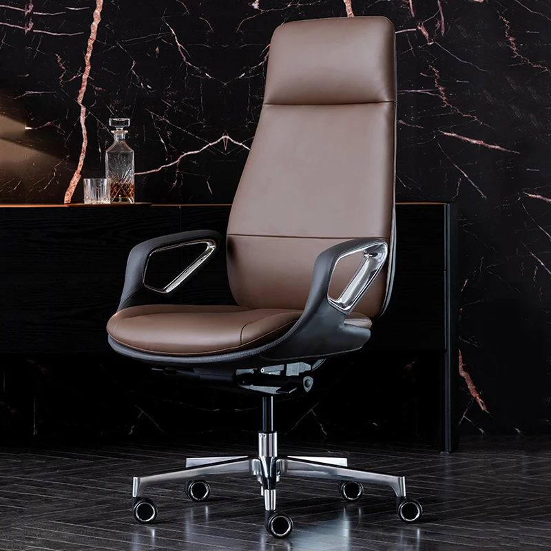 Leather Executive Office Chair Support Armrest Modern Recliner Chair Bedroom Designer Modern Chaise De Bureaux Salon Furniture