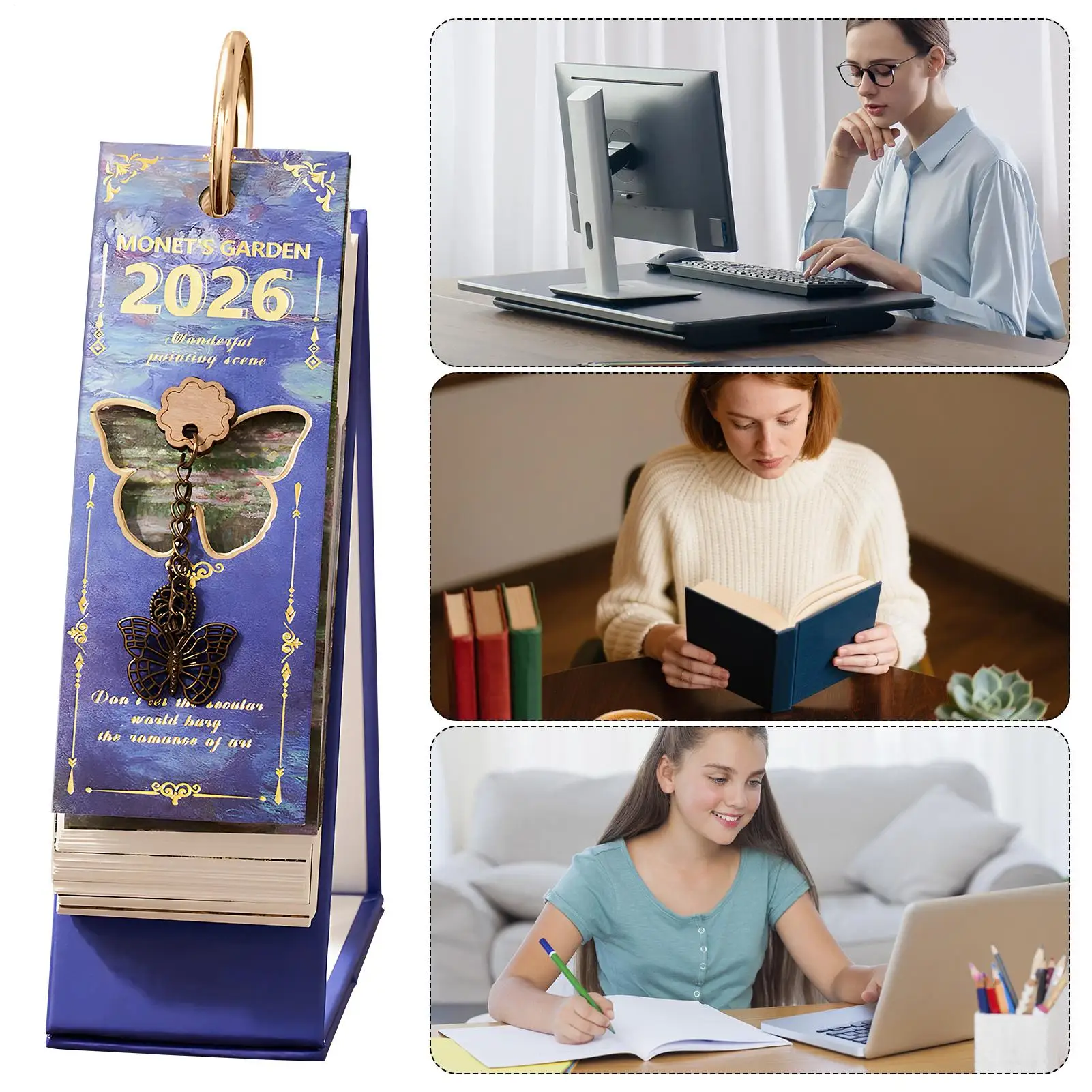 تقويم سطح المكتب 2026 مخطط اللوحة الزيتية التقويم الدائم للأسرة المدرسية الفصول الدراسية مكان العمل المطبخ غرفة الدراسة شقة