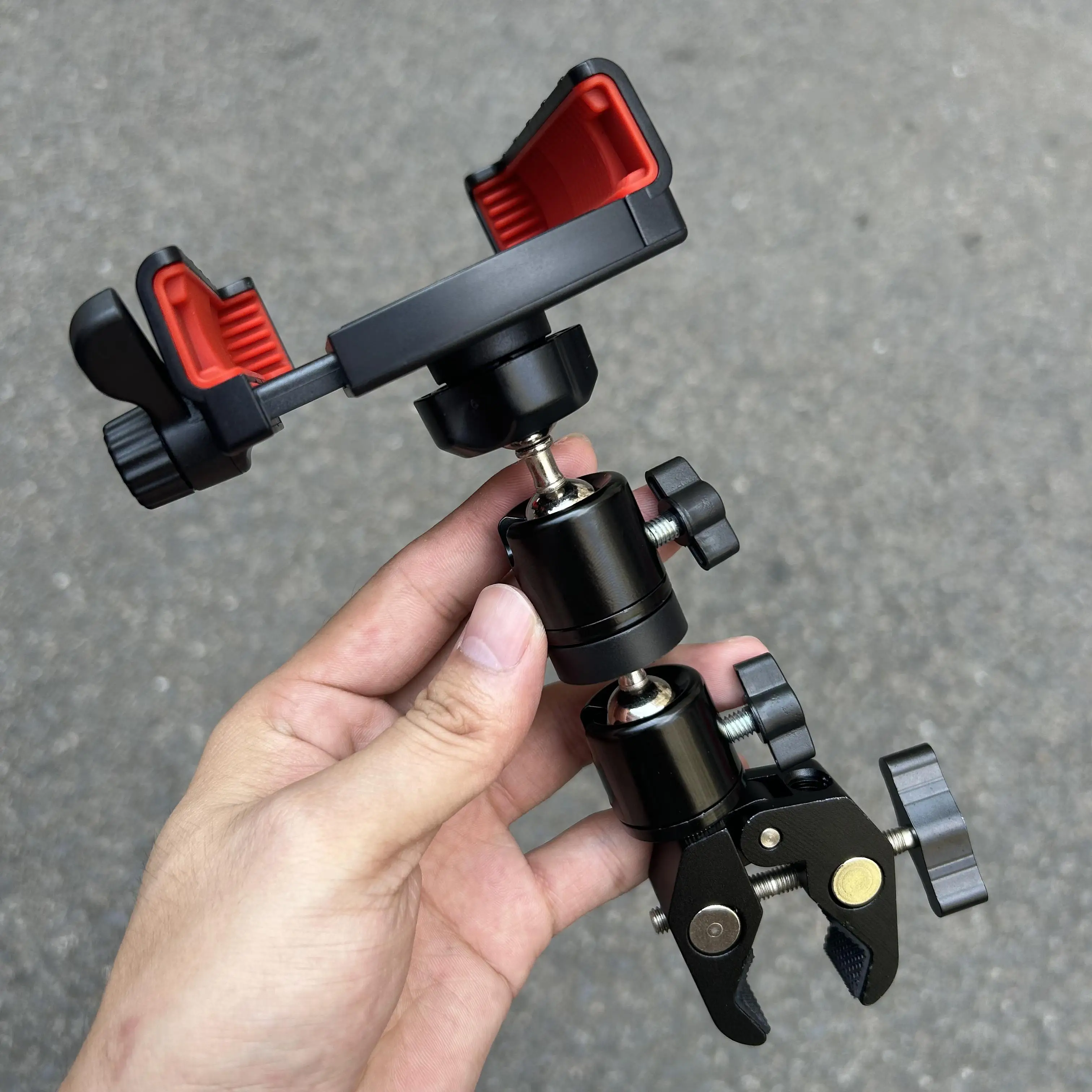 

360-Degree Gimbal Excavator Anti-Vibration Phone Holder Large Truck Mobile Stand for Bicycle Riding Navigation Clamp-On