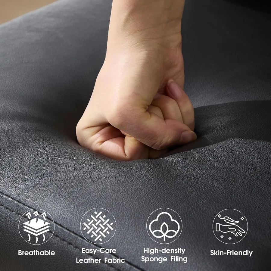 27-дюймовые барные стулья из искусственной кожи, набор из 2 табуретов-седла без спинки с мягкой подушкой, современный деревянный дом S