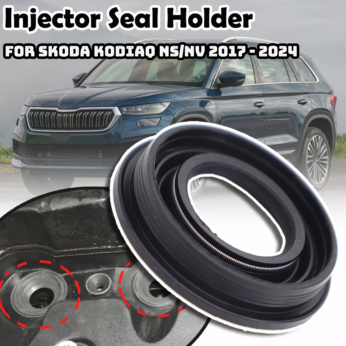 

Fuel Injector Seal Ring Valve Cover Gasket Holder Injector Seal Holder 03L103070 04L103070B For Skoda Kodiaq NS/NV 2017 - 2024