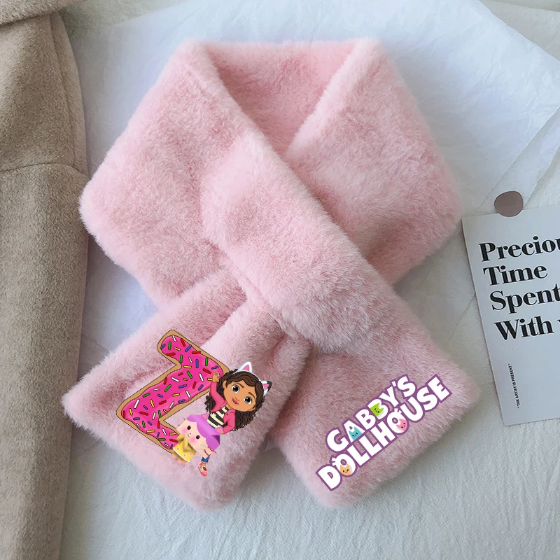 Gabby Dollhouses peluche écharpe filles nouveau Anime lettre A-Z foulard enfants hiver silencieux extérieur chaud Bandelet enfants cadeau