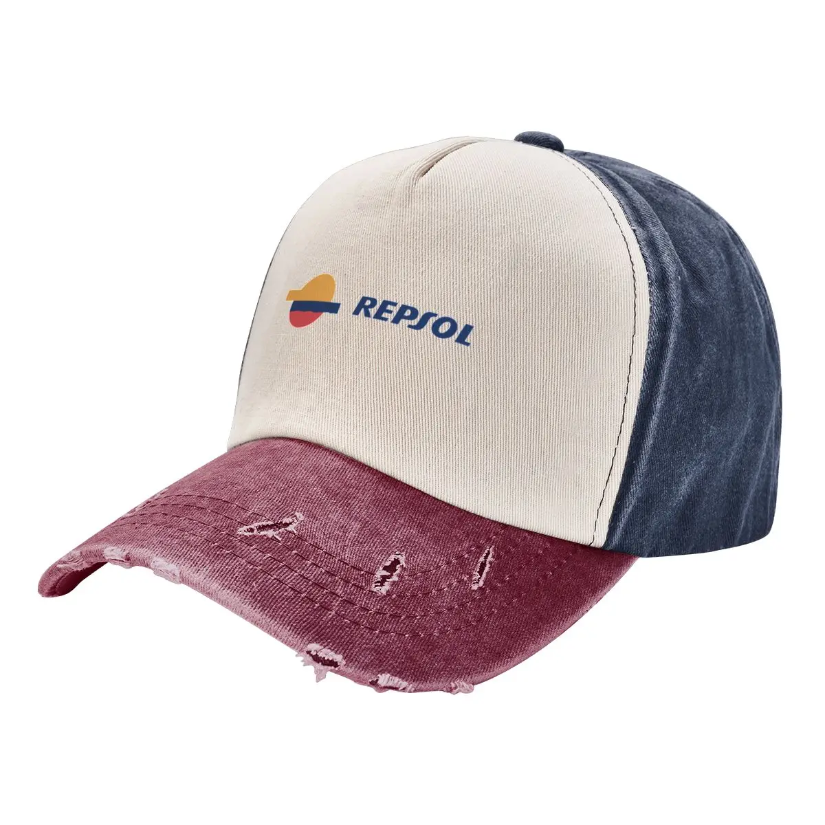 Vintage Repsol Motor Oil Baseball Caps Unisex Distressed Cotton Headwear Outdoor Workouts Hats Cap