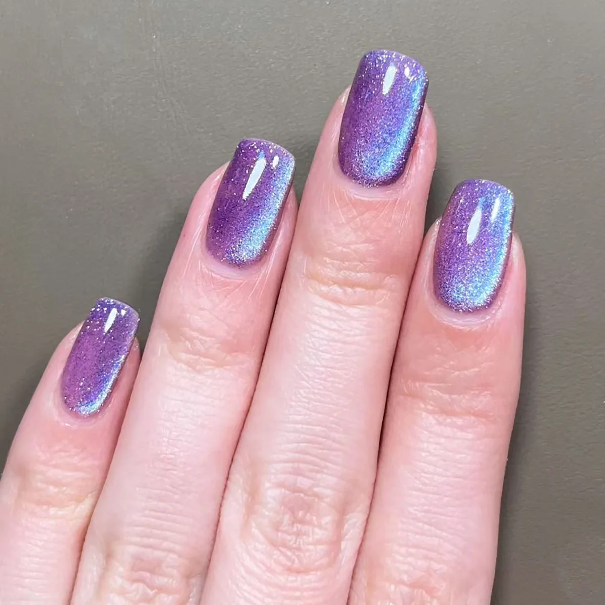 24 Stück/30 Stück kurze quadratische Ballett-Kunstnägel für Frauen, Katzenaugen, glitzernd, grün, blau, lila, rosa, glänzende Nagelspitzen zum Aufdrücken von Nagelkunst