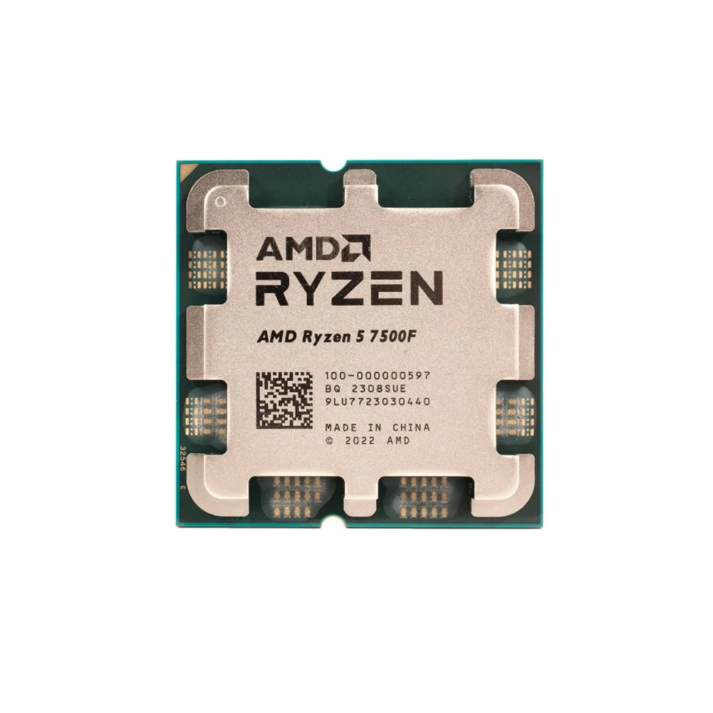 Novo processador amd ryzen 5 7500f, 5ghz, 6 núcleos, 12 threads, 38mb, soquete am5, cpu, processo de jogos, mas sem ventilador