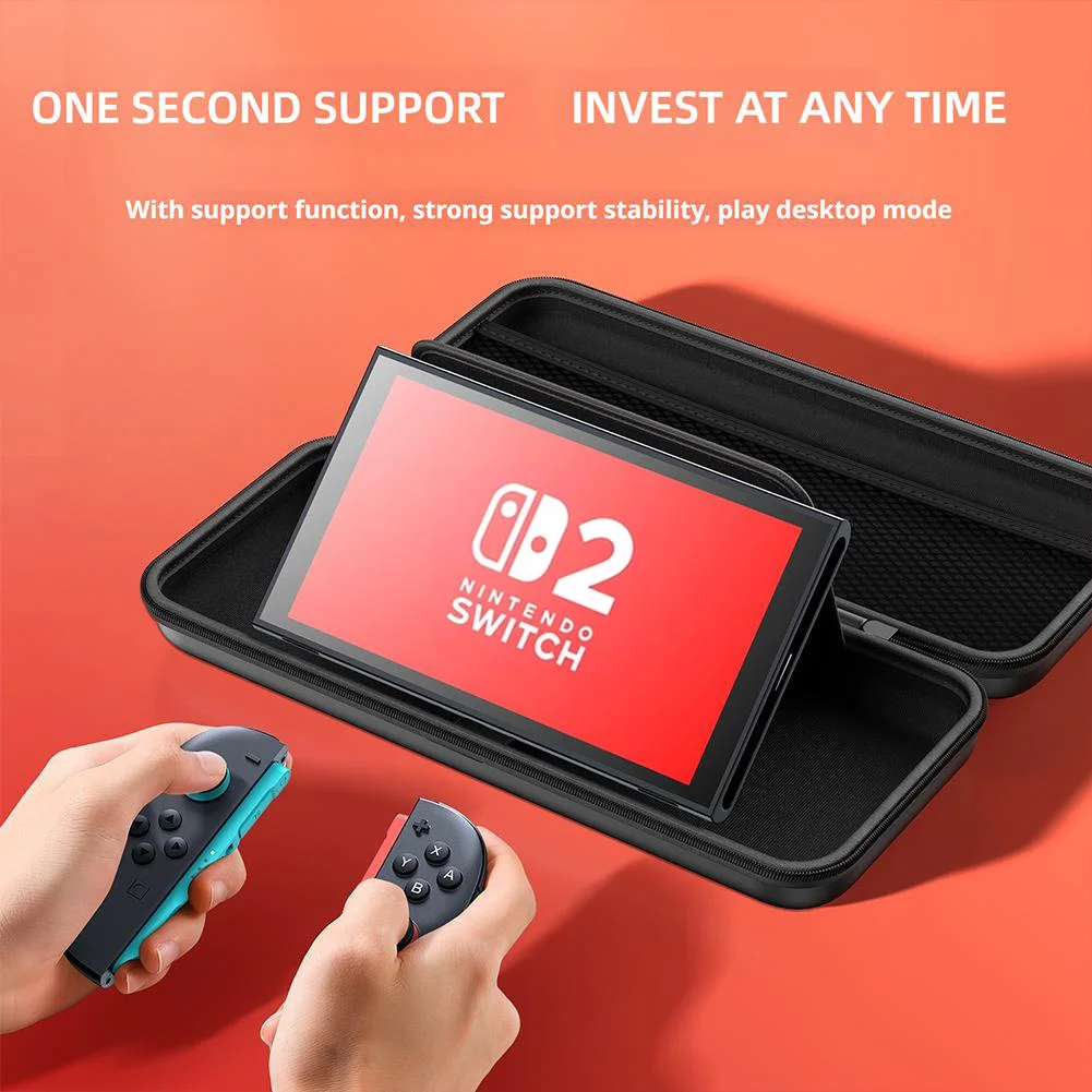 DGETG لحقيبة التخزين Switch 2 مع 10 طبقة تخزين بطاقة SD مقاومة للسقوط والغبار حقيبة حماية ثلاثية مستديرة لمجموعة NS2 #3