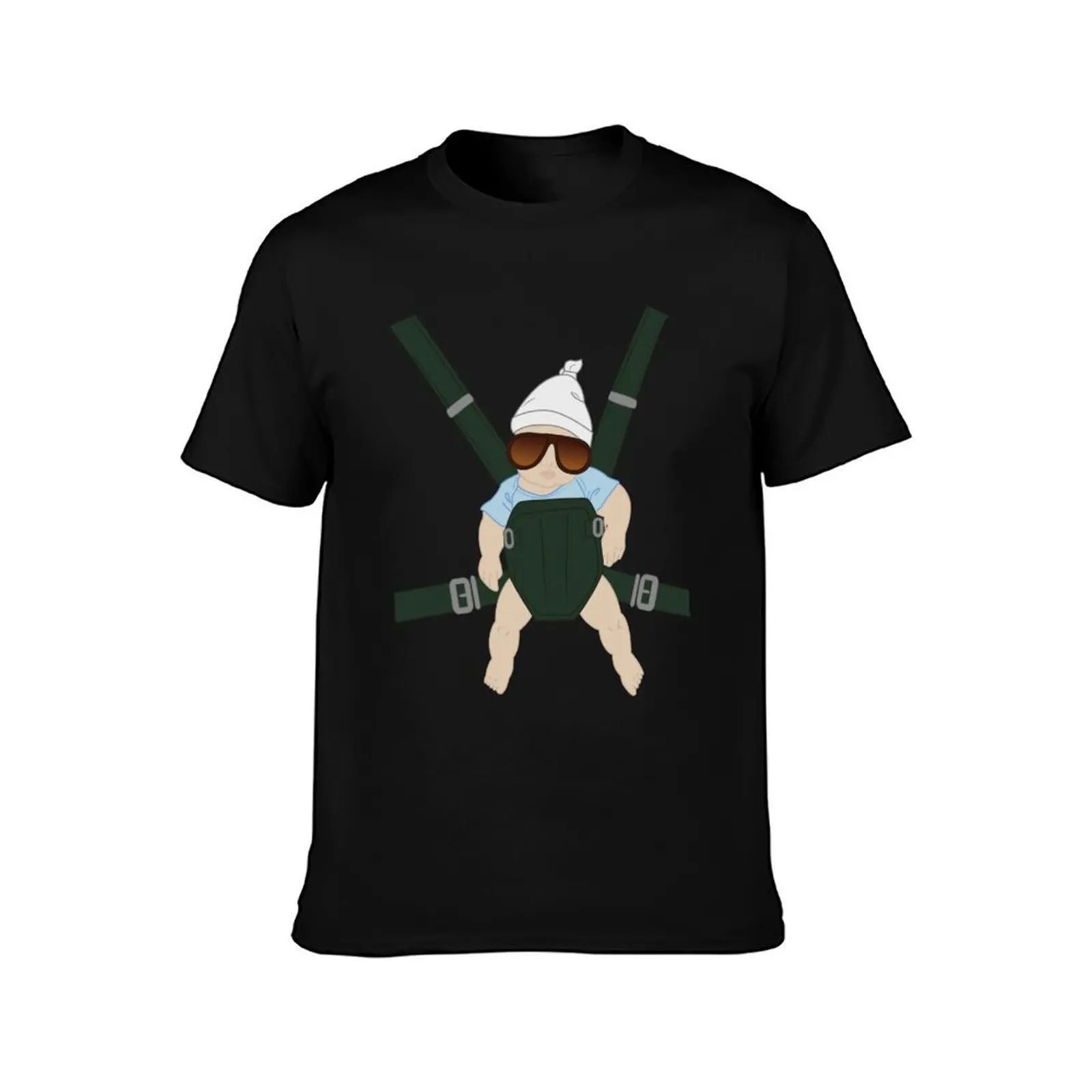 Hangover Baby Carlos in Carrier T-Shirt, Summer Casual Cotton Tee, Oversized Streetwear Tops, Vintage Graphic Print, 100% Cotton