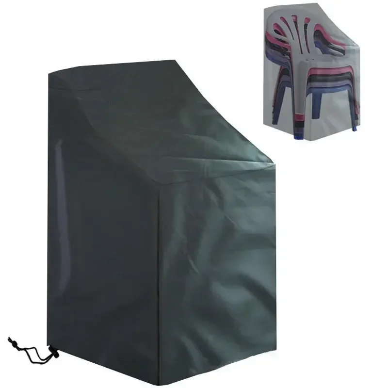 Staubschutz für gestapelte Stuhl, für den Außenbereich, Garten, Terrasse, Möbel, Schutzabdeckung, wasserdicht, staubdicht, Stuhlbezug, Regenschutz, Stuhl, Sofa – Detail 4