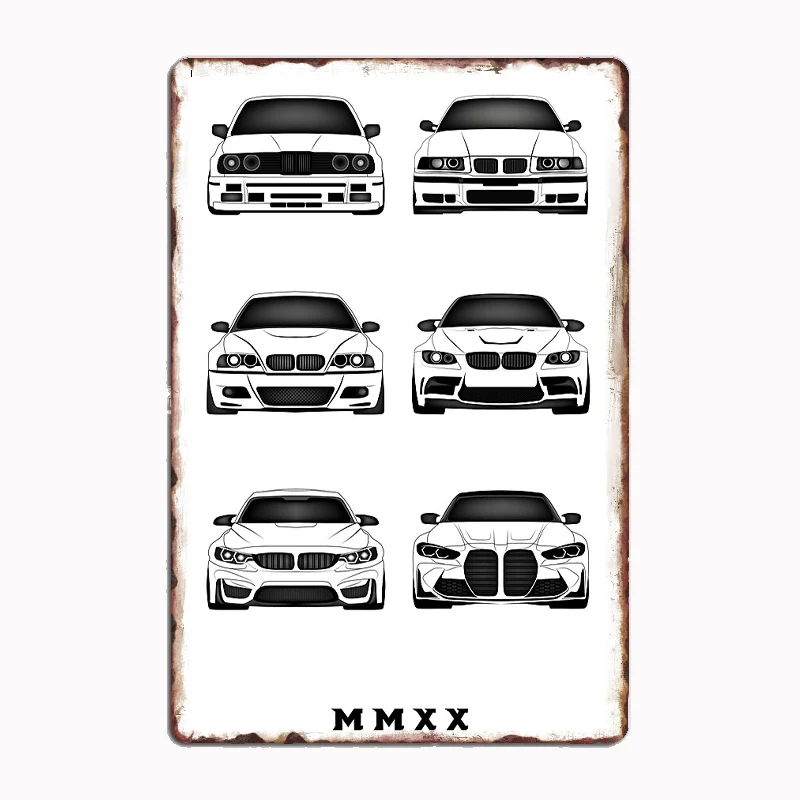 

3 Series Generations F90 Race Car Legendary Racer Retro Metal Sign Poster Garage Indoor Room Decor Club Tin Home Wall Decor